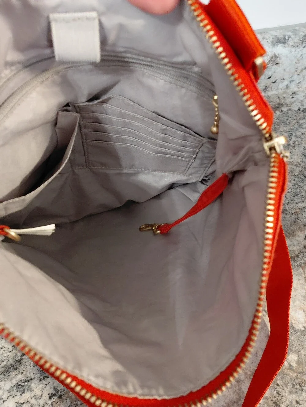 Baggallini Orange Crossbody Bag with Gold Hardware